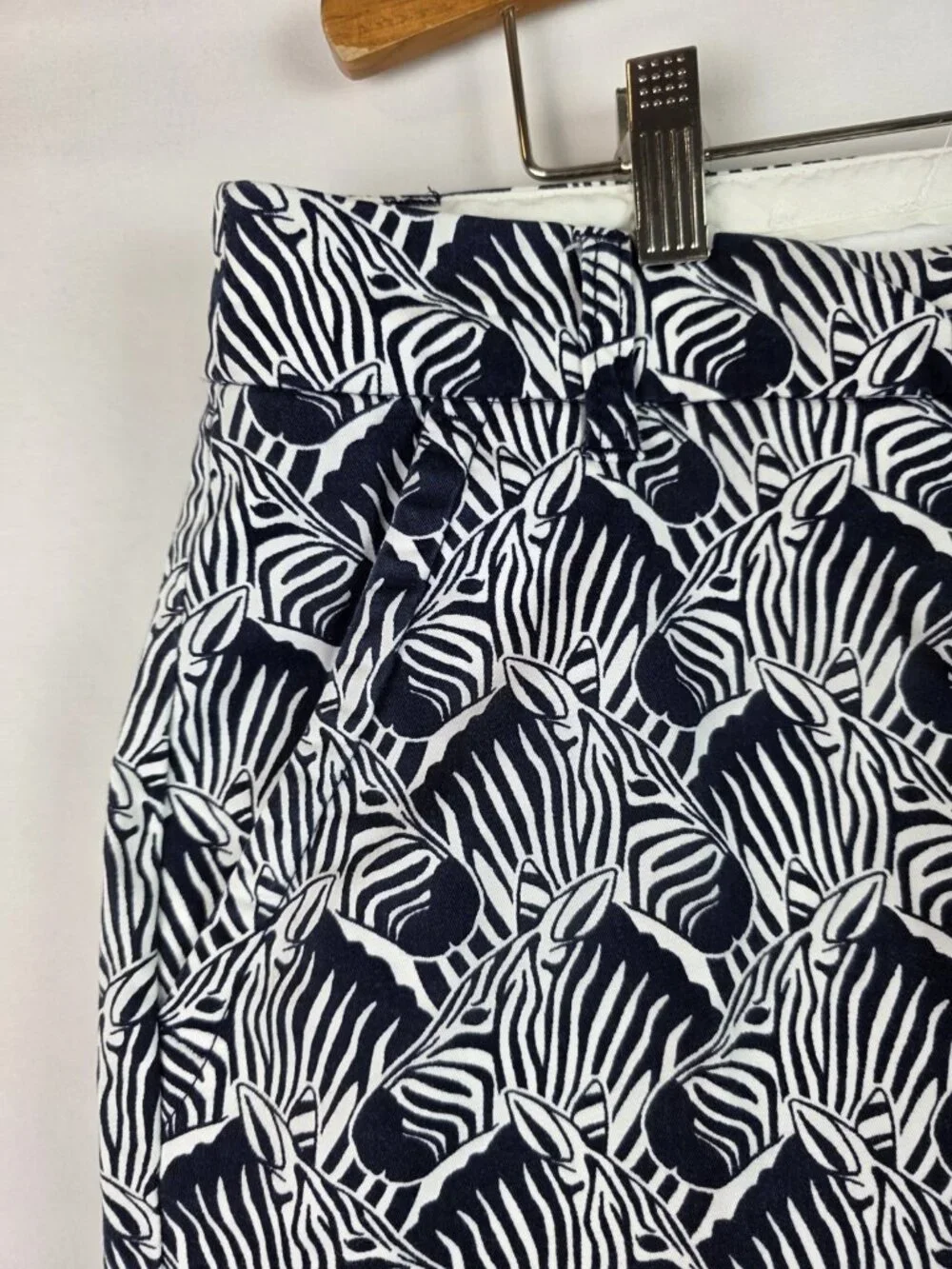 Crown & Ivy Shorts Womens Plus Size 16W Black & White Zebra Zoo Shorts